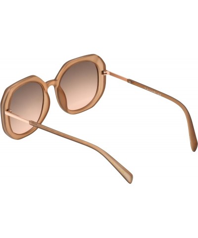 Women's Th901 Round 100% Uv400 Protective Hexagonal Sunglasses. Elegant Gifts for Her, 54.5 Mm Matte Nude $21.79 Heart