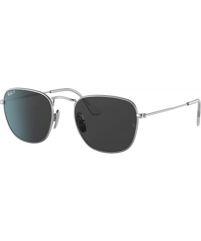 Men's Rb8157 Frank Titanium Square Sunglasses Silver/Black Polarized $88.24 Square