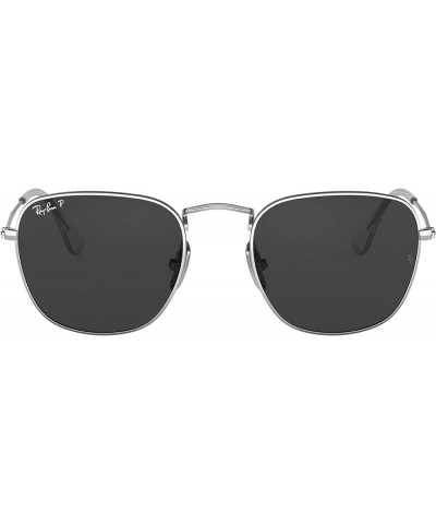 Men's Rb8157 Frank Titanium Square Sunglasses Silver/Black Polarized $88.24 Square