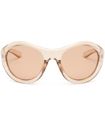 Y2K Oval Cute Sunglasses for Women Men Oversized Frame Round Glasses UV Protection Colourful Shades Champagne $9.99 Oversized