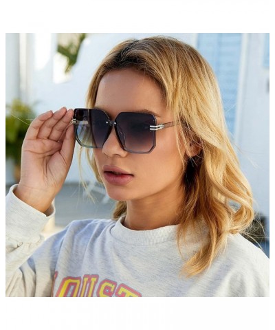 Square Woman Sunglasses Outdoor Holiday Shade Street Shooting Decorative Glasses (Color : D, Size : Medium) Medium A $21.60 D...