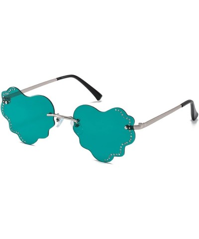 Heart Love Sunglasses Fashion Frameless Rhinestone Sunglasses Oversize Love Glasses for Women bling Eyewear green $10.58 Over...