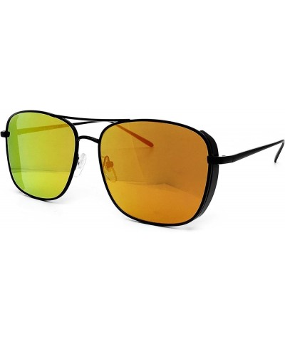 549 Premium Oversized Women Man Mirrored Fashion Aviator Sunglasses Black Orange $11.72 Oversized