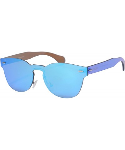 One Piece Style Women's Mirror Sunglasses PC Frame UV400 Protection Summer Glasses-SG71002 C2, Sky Blue sky blue $13.80 Oval