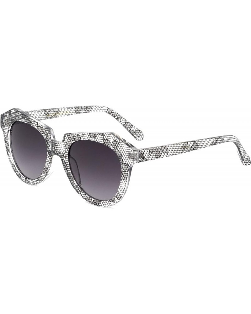 Delhi Retro Geometric Hive Pattern Crystal Fashion Sunglasses Black $8.37 Butterfly