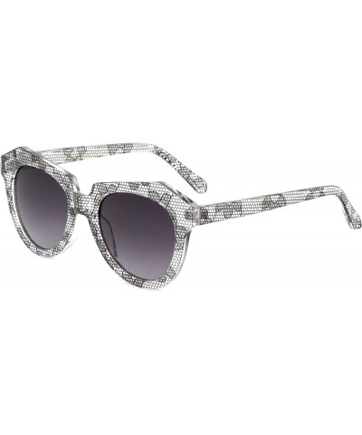 Delhi Retro Geometric Hive Pattern Crystal Fashion Sunglasses Black $8.37 Butterfly