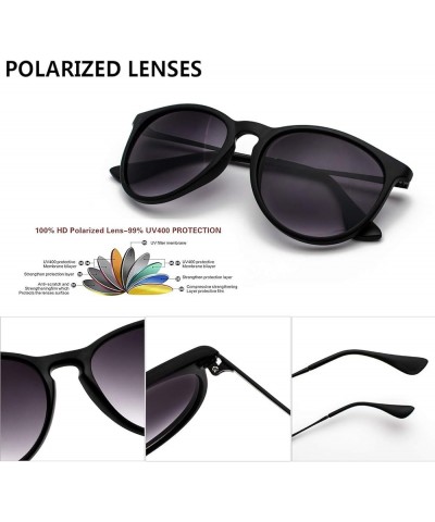 Sunglasses Womens Men Polarized UV Protection Trendy Vintage Retro Round Mirrored Lens Sunglasses For Women B-3pack-black Fra...