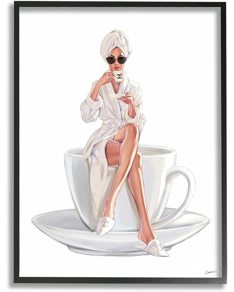 Chic Woman Robe Coffee Cup Designer Logo Sunglasses, Design by Ziwei Li Black Framed 11 x 1.5 x 14 $17.68 Rectangular