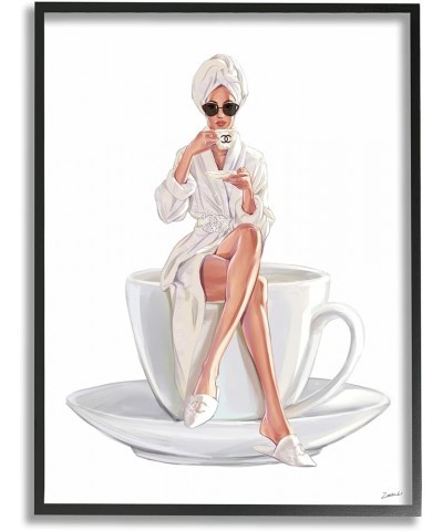 Chic Woman Robe Coffee Cup Designer Logo Sunglasses, Design by Ziwei Li Black Framed 11 x 1.5 x 14 $17.68 Rectangular