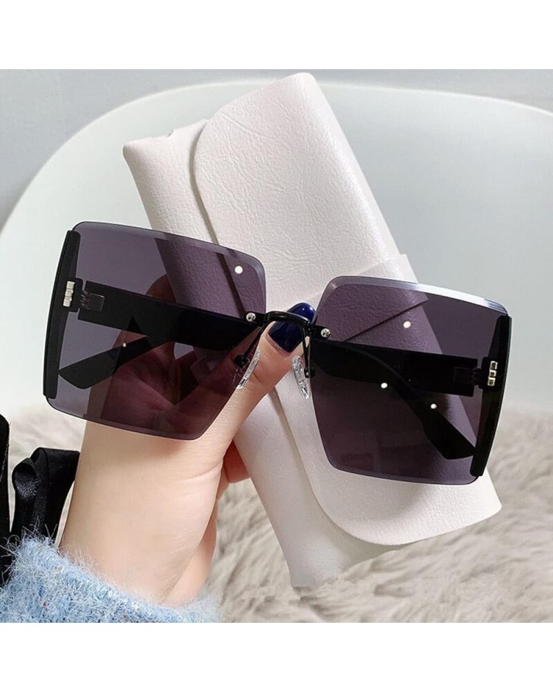 Popular Large Frame Glasses,Square Oversized Sunglasses,Ladies Gradient Sunglasses Black $10.49 Designer