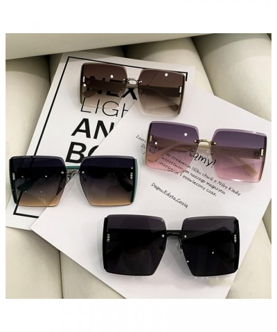 Popular Large Frame Glasses,Square Oversized Sunglasses,Ladies Gradient Sunglasses Black $10.49 Designer