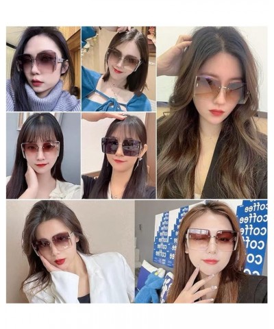 Popular Large Frame Glasses,Square Oversized Sunglasses,Ladies Gradient Sunglasses Black $10.49 Designer