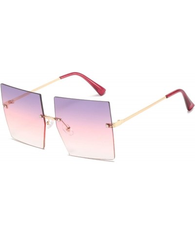 Square Frameless Metal Sunglasses Men and Women Outdoor Vacation Sports Sunglasses (Color : 7, Size : 1) 1 3 $18.22 Sport