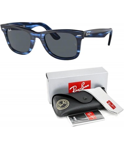 RB2140 WAYFARER Sunglasses For Men For Women+ BUNDLE with Designer iWear Eyewear Care Kit Striped Blue / Blue $61.09 Wayfarer