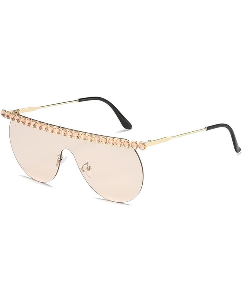 Large Frame Rimless Women Outdoor Beach Decorative Sunglasses A $47.64 Rimless