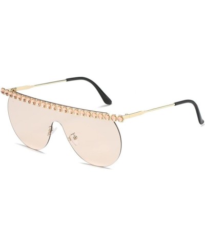 Large Frame Rimless Women Outdoor Beach Decorative Sunglasses A $47.64 Rimless