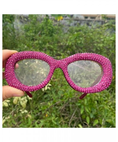 Women Cat Eye Sunglasses Fashion Shiny Bling Diamond Party Sunglasses Sparkling Square Rhinestone Sunglasses for Women 2pcs-p...