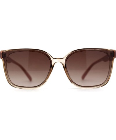 Womens Mod Inset Lens Horn Rim Fashion Plastic Sunglasses Beige Pink / Brown $10.05 Rectangular