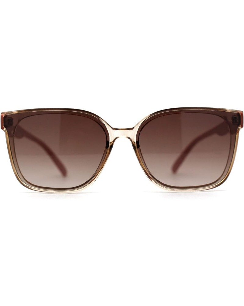 Womens Mod Inset Lens Horn Rim Fashion Plastic Sunglasses Beige Pink / Brown $10.05 Rectangular