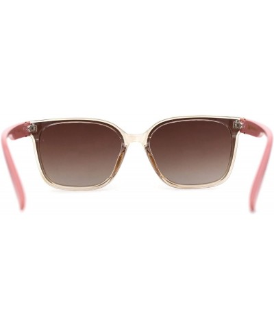 Womens Mod Inset Lens Horn Rim Fashion Plastic Sunglasses Beige Pink / Brown $10.05 Rectangular