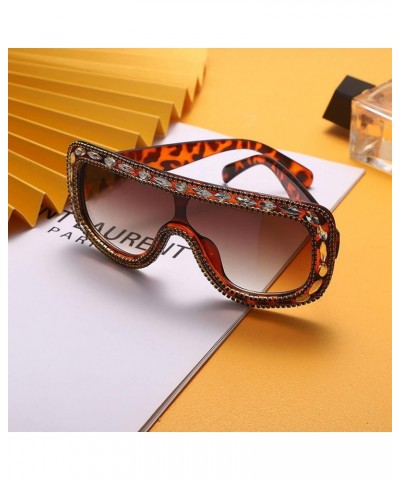 Big Frame One-Piece Diamond Rhinestone Sunglasses Women Luxury Shiny Sun Glasses Female Vintage Oversized Shades UV400 Tea $1...