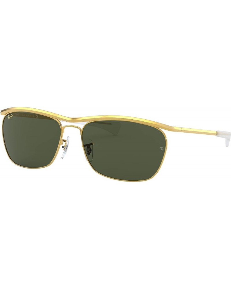 Rb3619 Olympian Ii Deluxe Rectangular Sunglasses Legend Gold/G-15 Green $56.16 Rectangular