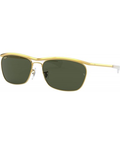 Rb3619 Olympian Ii Deluxe Rectangular Sunglasses Legend Gold/G-15 Green $56.16 Rectangular