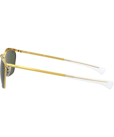 Rb3619 Olympian Ii Deluxe Rectangular Sunglasses Legend Gold/G-15 Green $56.16 Rectangular