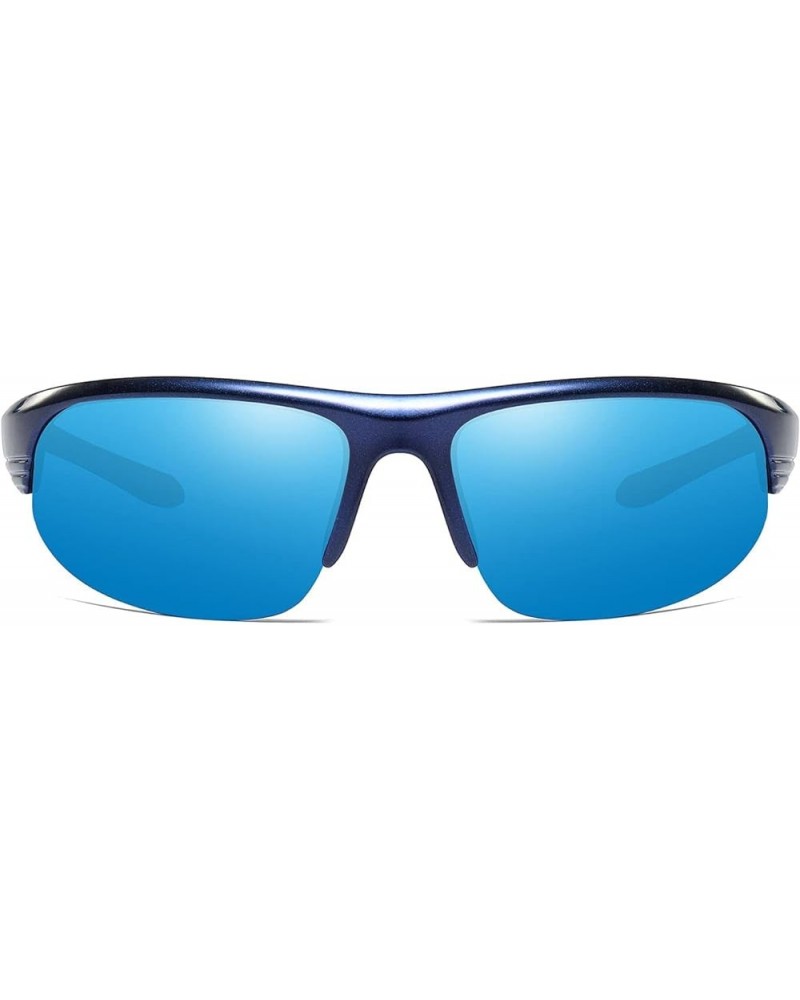 Sports Sunglasses for Men and Women Polarized Cycling Sunglasses 100% UV Blocking Blue Blue $13.33 Sport