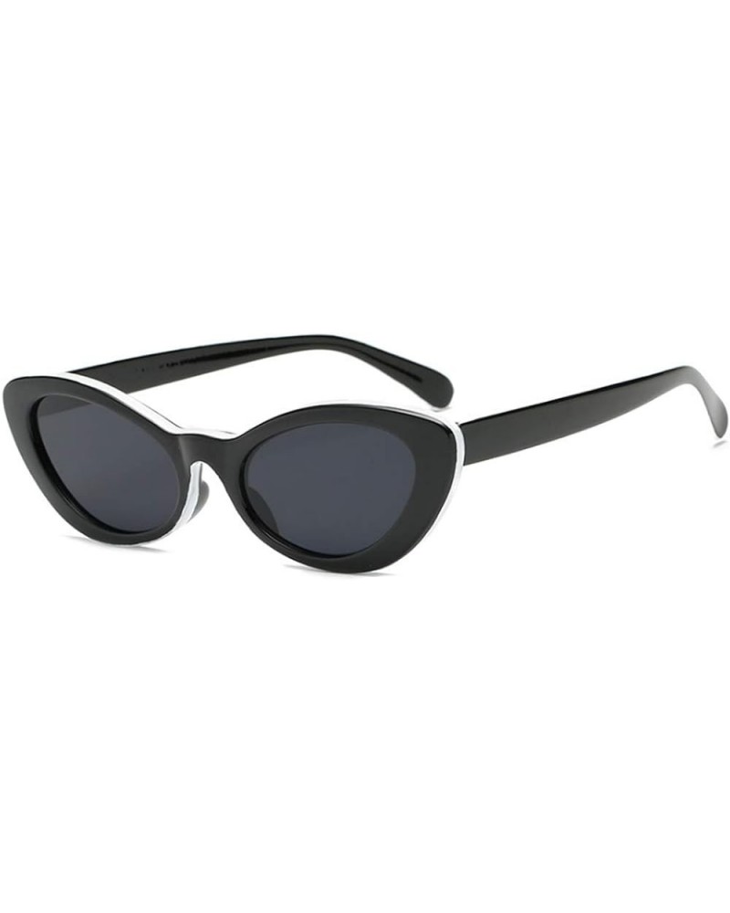 Men and women Oval Sunglasses Fashion Simple Sunglasses Retro glasses White Black $7.18 Oval