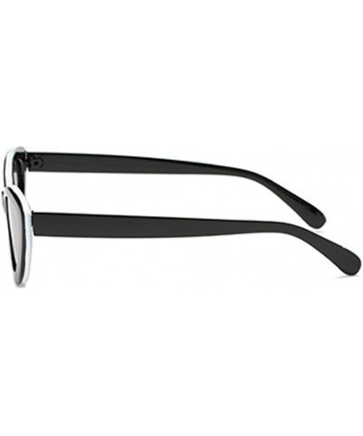 Men and women Oval Sunglasses Fashion Simple Sunglasses Retro glasses White Black $7.18 Oval