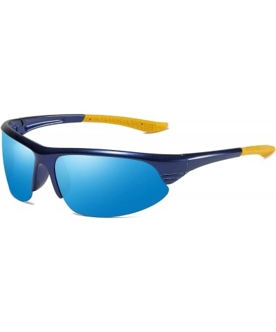 Sports Sunglasses for Men and Women Polarized Cycling Sunglasses 100% UV Blocking Blue Blue $13.33 Sport