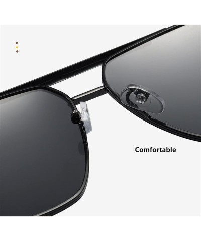 Polarized Men's Metal Driving Sunglasses Outdoor Street Shooting Vacation Sun Shading Sunglasses (Color : D, Size : Medium) M...