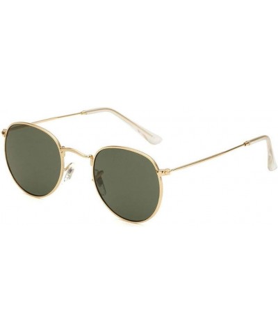 Vintage Classic Round Sunglasses Metal Frame Women Driving UV400 Lens Protection Sun glasses Green $8.09 Round