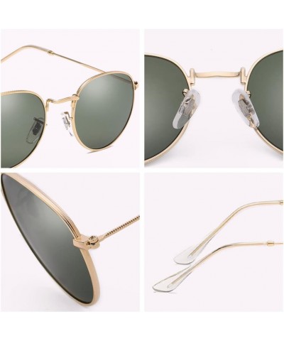 Vintage Classic Round Sunglasses Metal Frame Women Driving UV400 Lens Protection Sun glasses Green $8.09 Round