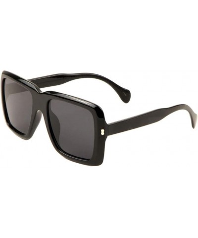 Oversized Square Thick Round Frame Sunglasses Black $10.35 Square