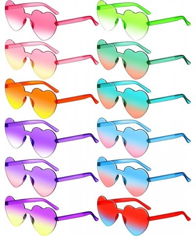 12 Pair Heart Sunglasses Colorful Heart Glasses Heart Sunglasses Party Favor Cute Colors $7.97 Rimless