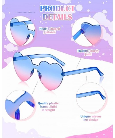 12 Pair Heart Sunglasses Colorful Heart Glasses Heart Sunglasses Party Favor Cute Colors $7.97 Rimless