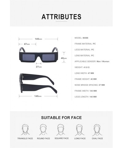 Punk Small Frame Wide Leg Men and Women Fashion Sunglasses (Color : C, Size : 1) 1A $19.11 Designer