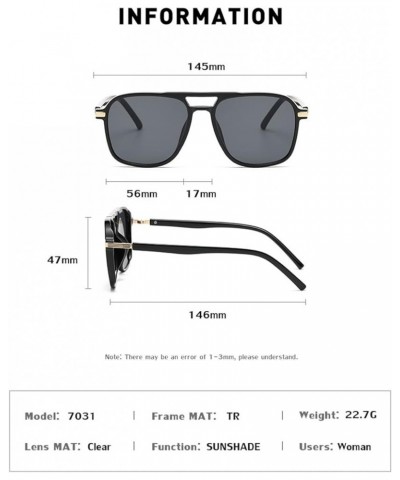 Retro Large Frame Square Sunglasses for Men and Women Outdoor (Color : A, Size : 1) 1 E $19.94 Designer