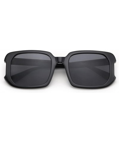 Rectangle Sunglasses for Women Men Trendy Retro Fashion Sunglasses UV 400 Square Fram K7134 001 Black $8.40 Rectangular