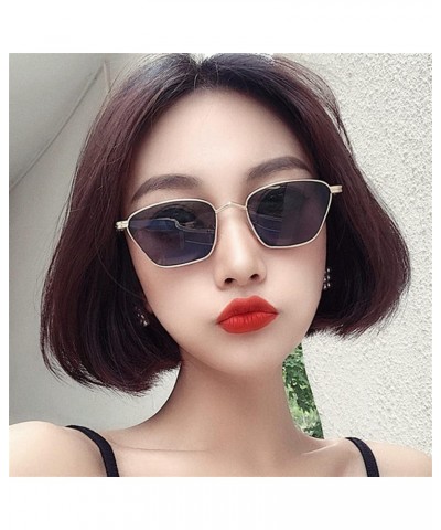 Fashion Metal Box Sunglasses Men and Women Decorative Sunglasses (Color : G, Size : 1) 1 H $12.39 Designer