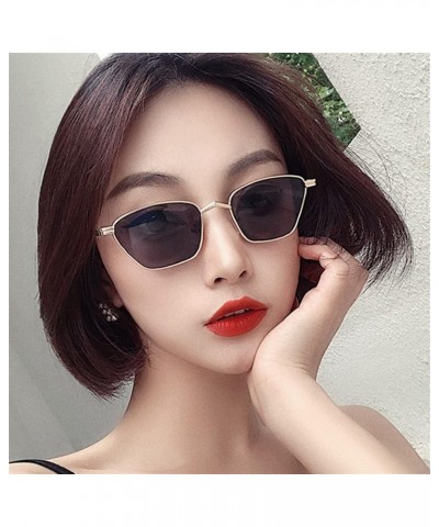 Fashion Metal Box Sunglasses Men and Women Decorative Sunglasses (Color : G, Size : 1) 1 H $12.39 Designer