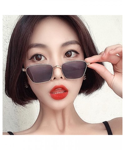 Fashion Metal Box Sunglasses Men and Women Decorative Sunglasses (Color : G, Size : 1) 1 H $12.39 Designer