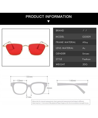 Fashion Metal Box Sunglasses Men and Women Decorative Sunglasses (Color : G, Size : 1) 1 H $12.39 Designer