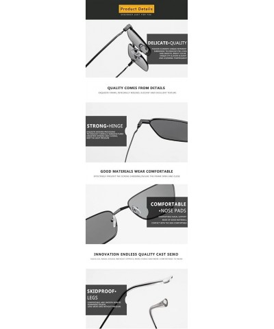 Fashion Metal Box Sunglasses Men and Women Decorative Sunglasses (Color : G, Size : 1) 1 H $12.39 Designer