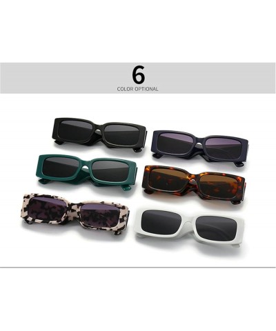 Y2K Trendy Rectangle Sunglasses for Women Men Retro Sun Glasses Vintage Fashion Square Frame 2pcs-black&flower $10.23 Square