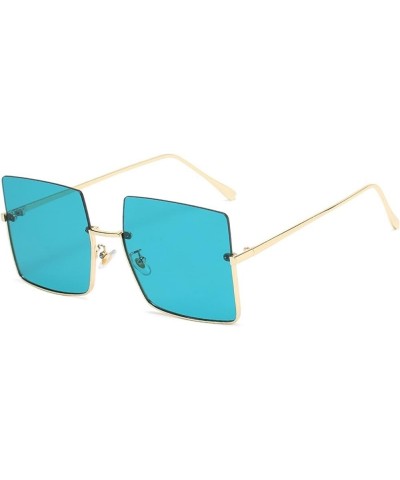 Square Rimless Metal Retro Large Frame Sunglasses, Outdoor Vacation Sunglasses (Color : C, Size : Medium) Medium G $21.67 Rim...