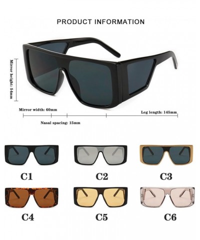 Retro Big Frame Sunglasses Street Shot Men and Women Outdoor Holiday Decoration Sunshade Glasses (Color : E, Size : Medium) M...