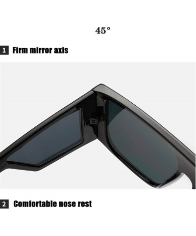 Retro Big Frame Sunglasses Street Shot Men and Women Outdoor Holiday Decoration Sunshade Glasses (Color : E, Size : Medium) M...